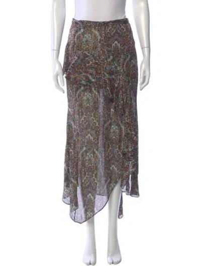 Pre-owned Veronica Beard Silk Midi Length Skirt W/ Tags In Green