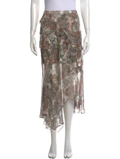 Pre-owned Veronica Beard Silk Midi Length Skirt W/ Tags In Neutral