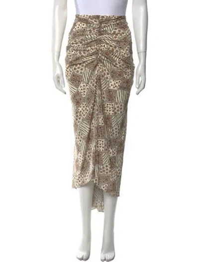 Pre-owned Veronica Beard Silk Midi Length Skirt In White