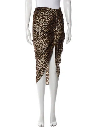 Pre-owned Veronica Beard Silk Midi Length Skirt In White