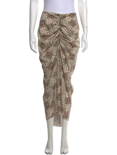 Pre-owned Veronica Beard Silk Midi Length Skirt In White