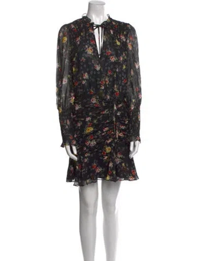 Pre-owned Veronica Beard Silk Mini Dress In Black