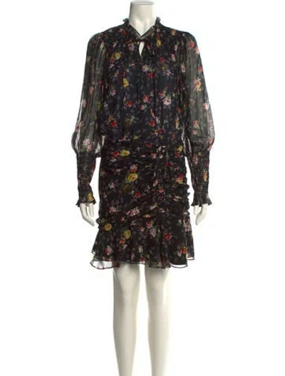 Pre-owned Veronica Beard Silk Mini Dress In Black