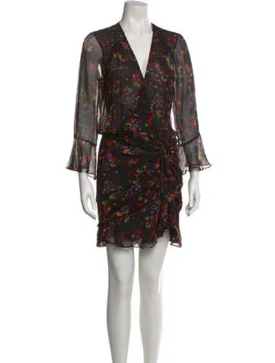 Pre-owned Veronica Beard Silk Mini Dress In Black