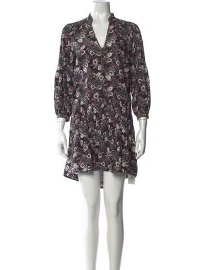 Pre-owned Veronica Beard Silk Mini Dress In Black