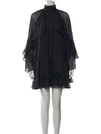 Pre-owned Veronica Beard Silk Mini Dress In Black
