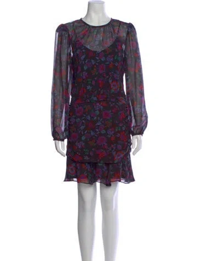 Pre-owned Veronica Beard Silk Mini Dress In Black