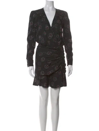 Pre-owned Veronica Beard Silk Mini Dress In Black