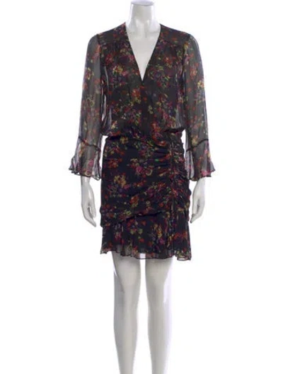 Pre-owned Veronica Beard Silk Mini Dress In Black