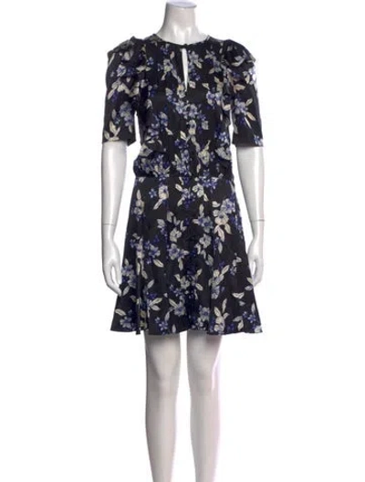 Pre-owned Veronica Beard Silk Mini Dress In Black