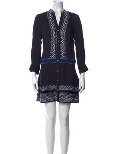 Pre-owned Veronica Beard Silk Mini Dress In Black