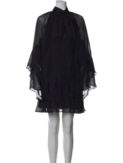 Pre-owned Veronica Beard Silk Mini Dress In Black