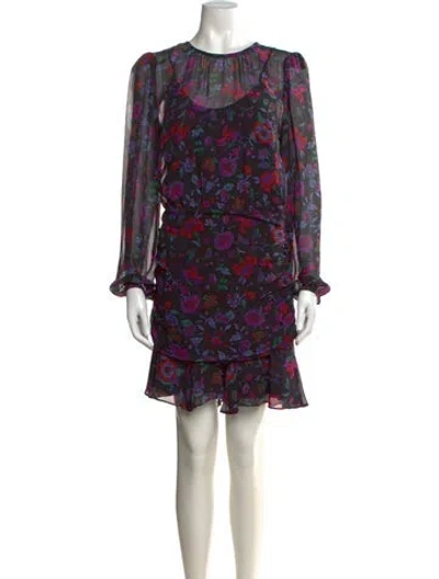 Pre-owned Veronica Beard Silk Mini Dress In Black