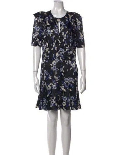 Pre-owned Veronica Beard Silk Mini Dress In Black