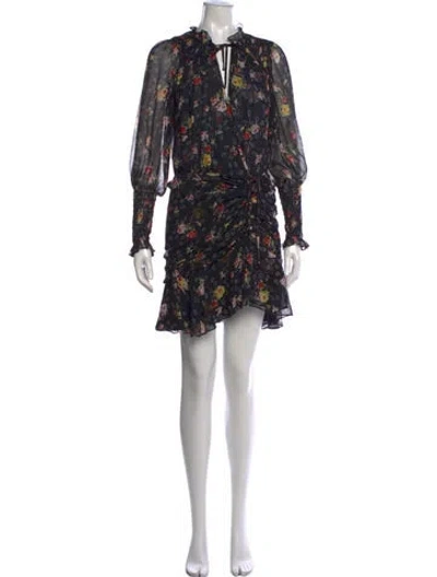 Pre-owned Veronica Beard Silk Mini Dress In Black