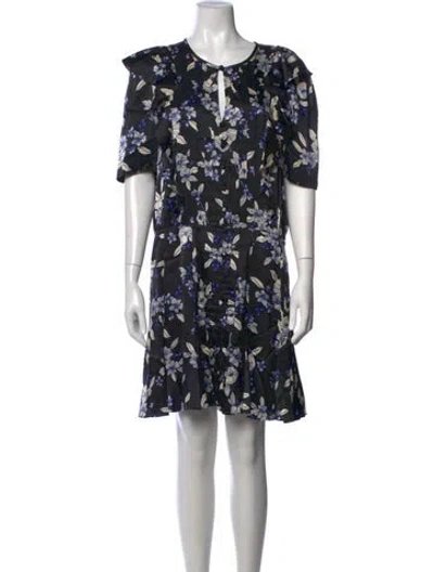 Pre-owned Veronica Beard Silk Mini Dress In Black
