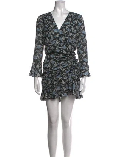 Pre-owned Veronica Beard Silk Mini Dress In Black/blue