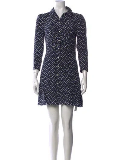 Pre-owned Veronica Beard Silk Mini Dress In Black/blue