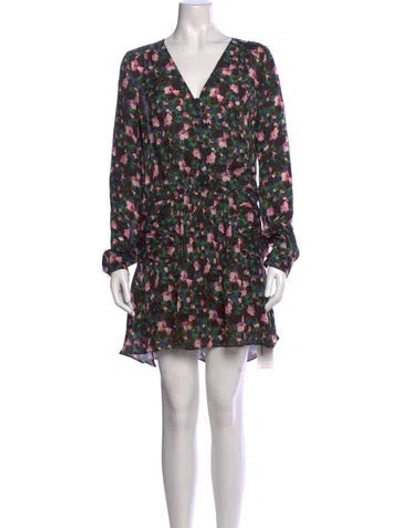 Pre-owned Veronica Beard Silk Mini Dress In Black/pink