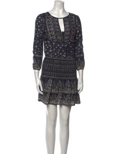 Pre-owned Veronica Beard Silk Mini Dress In Blue