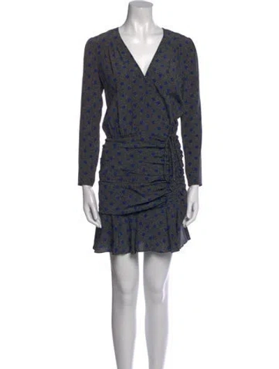 Pre-owned Veronica Beard Silk Mini Dress In Blue