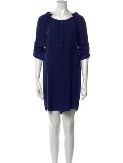 Pre-owned Veronica Beard Silk Mini Dress In Blue