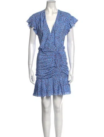 Pre-owned Veronica Beard Silk Mini Dress In Blue