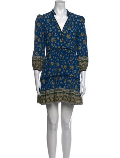 Pre-owned Veronica Beard Silk Mini Dress In Blue