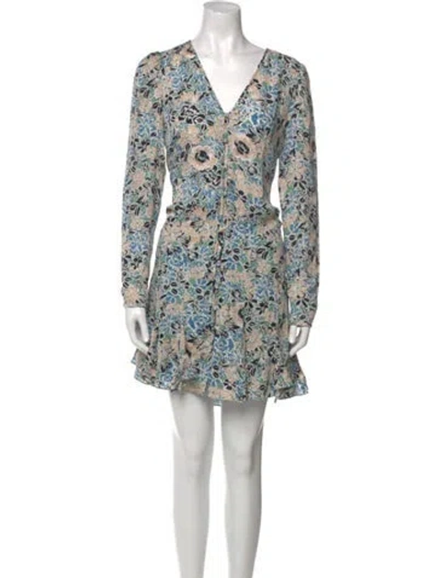 Pre-owned Veronica Beard Silk Mini Dress In Blue