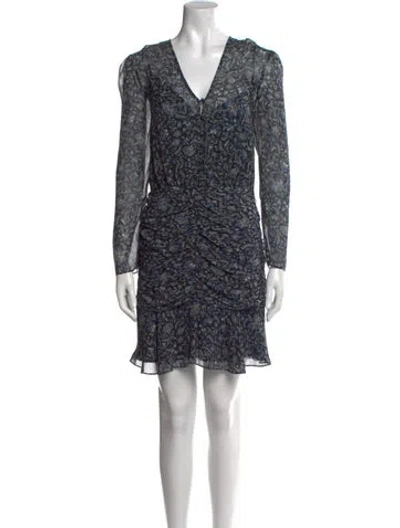 Pre-owned Veronica Beard Silk Mini Dress In Blue