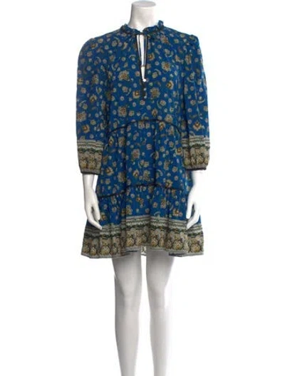 Pre-owned Veronica Beard Silk Mini Dress In Blue