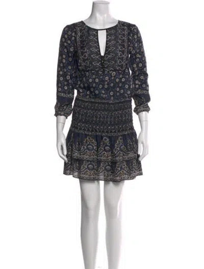 Pre-owned Veronica Beard Silk Mini Dress In Blue