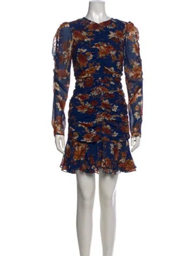 Pre-owned Veronica Beard Silk Mini Dress In Blue