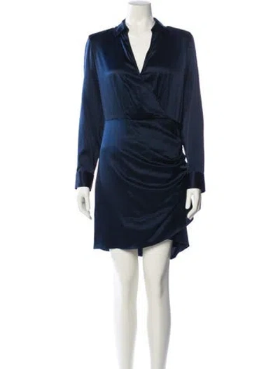 Pre-owned Veronica Beard Silk Mini Dress In Blue