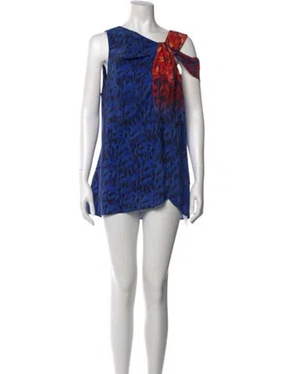 Pre-owned Veronica Beard Silk Mini Dress In Blue
