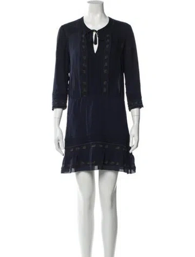 Pre-owned Veronica Beard Silk Mini Dress In Blue