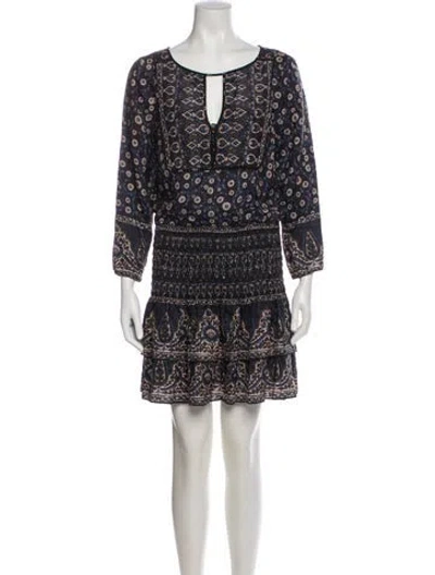 Pre-owned Veronica Beard Silk Mini Dress In Blue