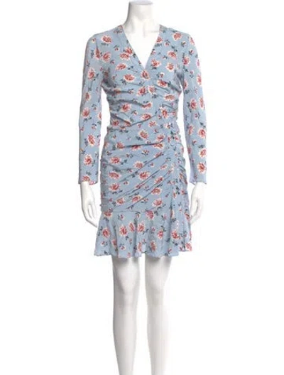 Pre-owned Veronica Beard Silk Mini Dress In Blue