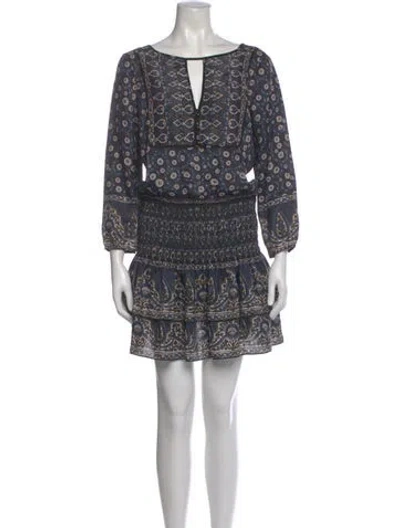 Pre-owned Veronica Beard Silk Mini Dress In Blue