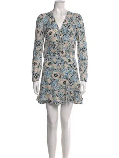 Pre-owned Veronica Beard Silk Mini Dress In Blue
