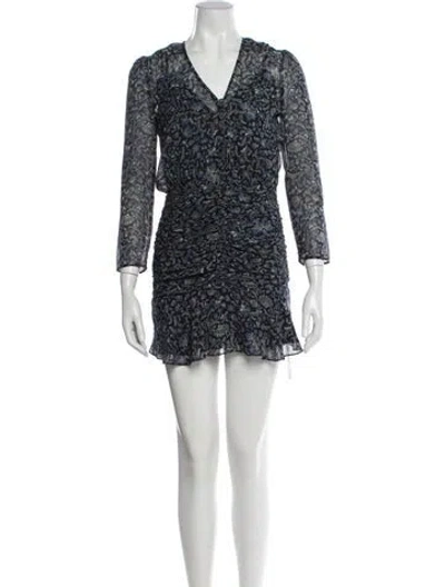 Pre-owned Veronica Beard Silk Mini Dress In Blue