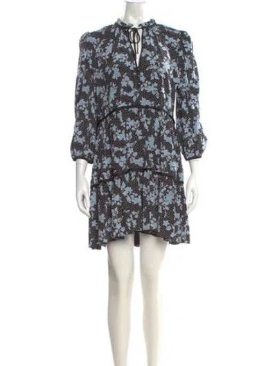 Pre-owned Veronica Beard Silk Mini Dress In Blue