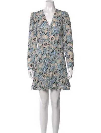 Pre-owned Veronica Beard Silk Mini Dress In Blue