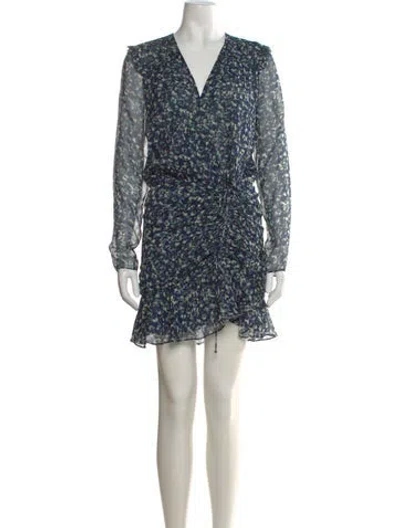 Pre-owned Veronica Beard Silk Mini Dress In Blue