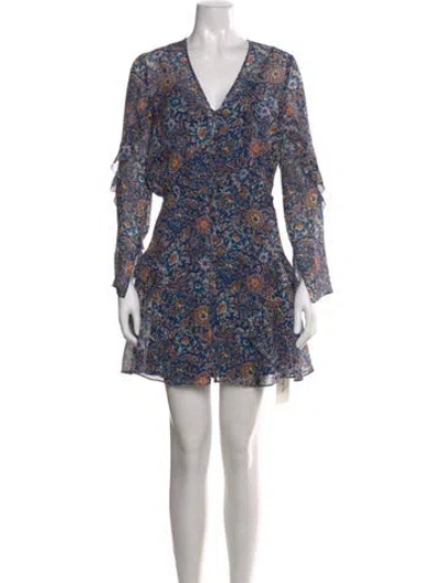 Pre-owned Veronica Beard Silk Mini Dress In Blue