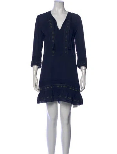 Pre-owned Veronica Beard Silk Mini Dress In Blue