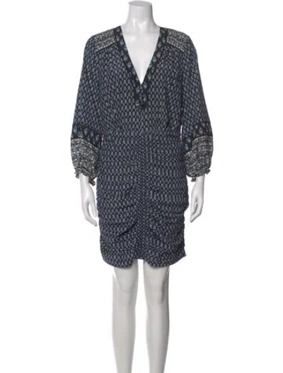 Pre-owned Veronica Beard Silk Mini Dress In Blue