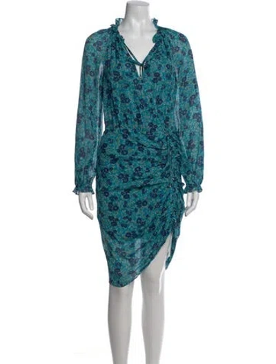 Pre-owned Veronica Beard Silk Mini Dress In Blue