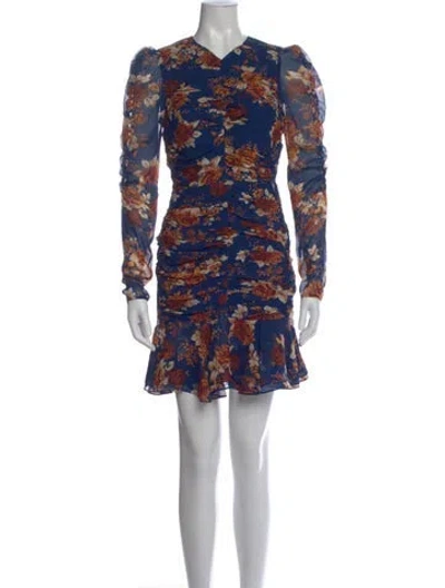 Pre-owned Veronica Beard Silk Mini Dress In Blue