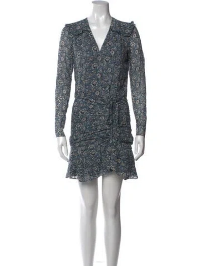 Pre-owned Veronica Beard Silk Mini Dress In Blue